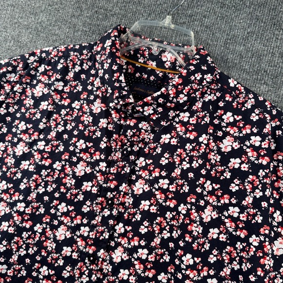 Gentlemen's Outfitters Other - Gentlemen's Outfitters Mens 2XL Navy Floral 100% Cotton Short Sleeve Button Down